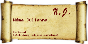 Néma Julianna névjegykártya